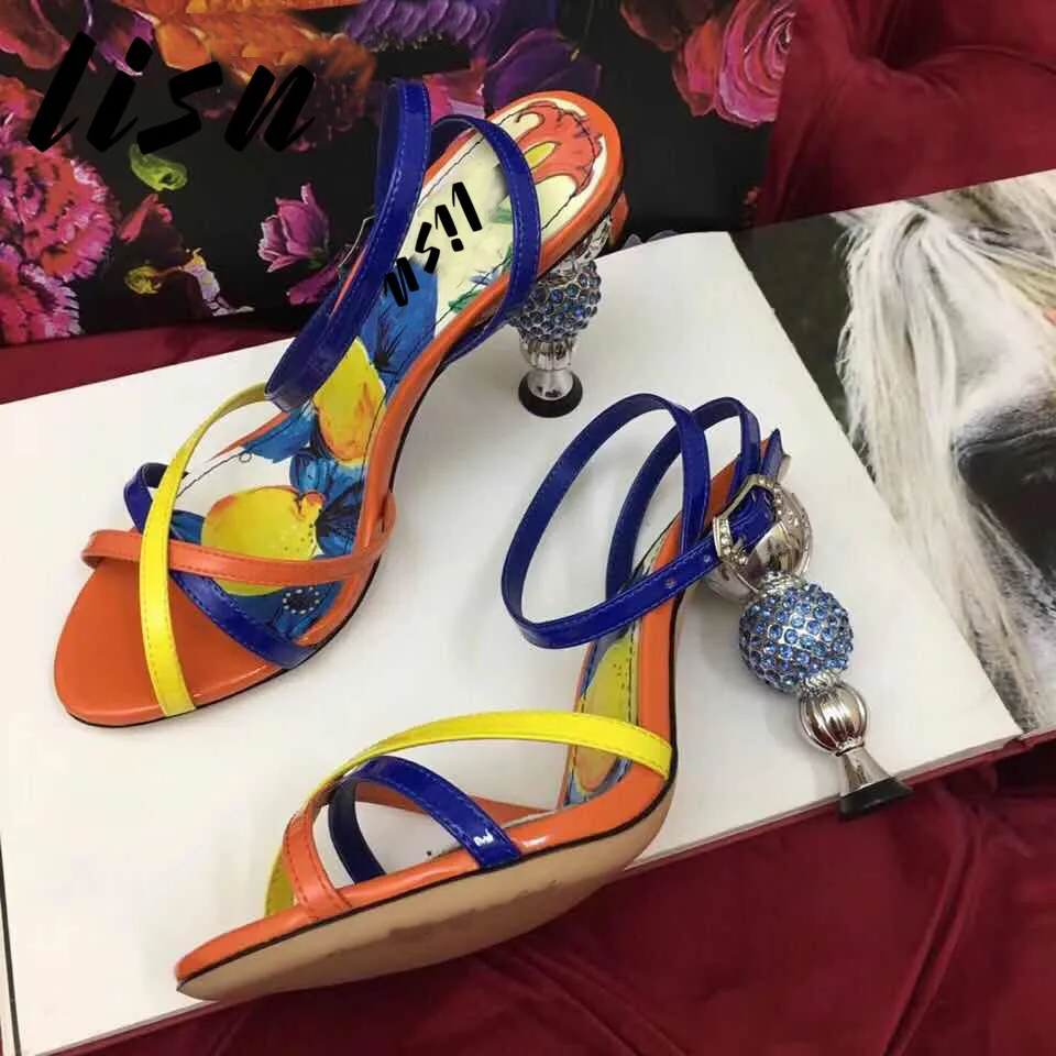 LISN New Brand Genuine Leather Printed Floral Summer Sandals Open Toe Crystal Ball HIgh Heel Dress Sandals Wedding Sandals Shoes
LISN New Brand Genuine Leather Printed Floral Summer Sandals Open Toe Crystal Ball HIgh Heel Dress Sandals Wedding Sandals Shoes