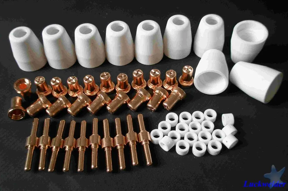 60pcs Extended Long Plasma Cutter Consumables Tips Electrodes for CUT40D CUT50D PT-31 LG40 Torch Gun 30/40amp
60pcs Extended Long Plasma Cutter Consumables Tips Electrodes for CUT40D CUT50D PT-31 LG40 Torch Gun 30/40amp
