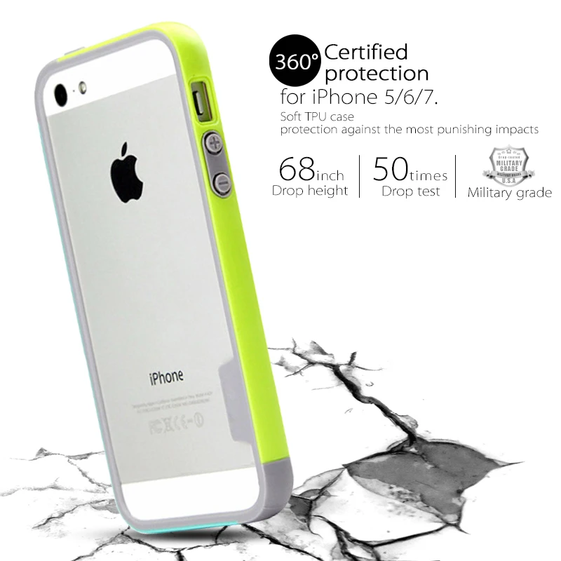 Soft bumper for iPhone 5s case TPU Silicone Anti Knock 5 Se SE 6 7 8 6S Plus|case iphone|case coveriphone |