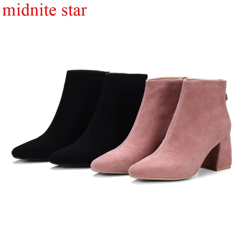 midnite star Autumn Winter Leisure Ankle Boots pointed Toe Zipper Natural Leather Keep Warm Woman Chelsea boots Square Heel
midnite star Autumn Winter Leisure Ankle Boots pointed Toe Zipper Natural Leather Keep Warm Woman Chelsea boots Square Heel