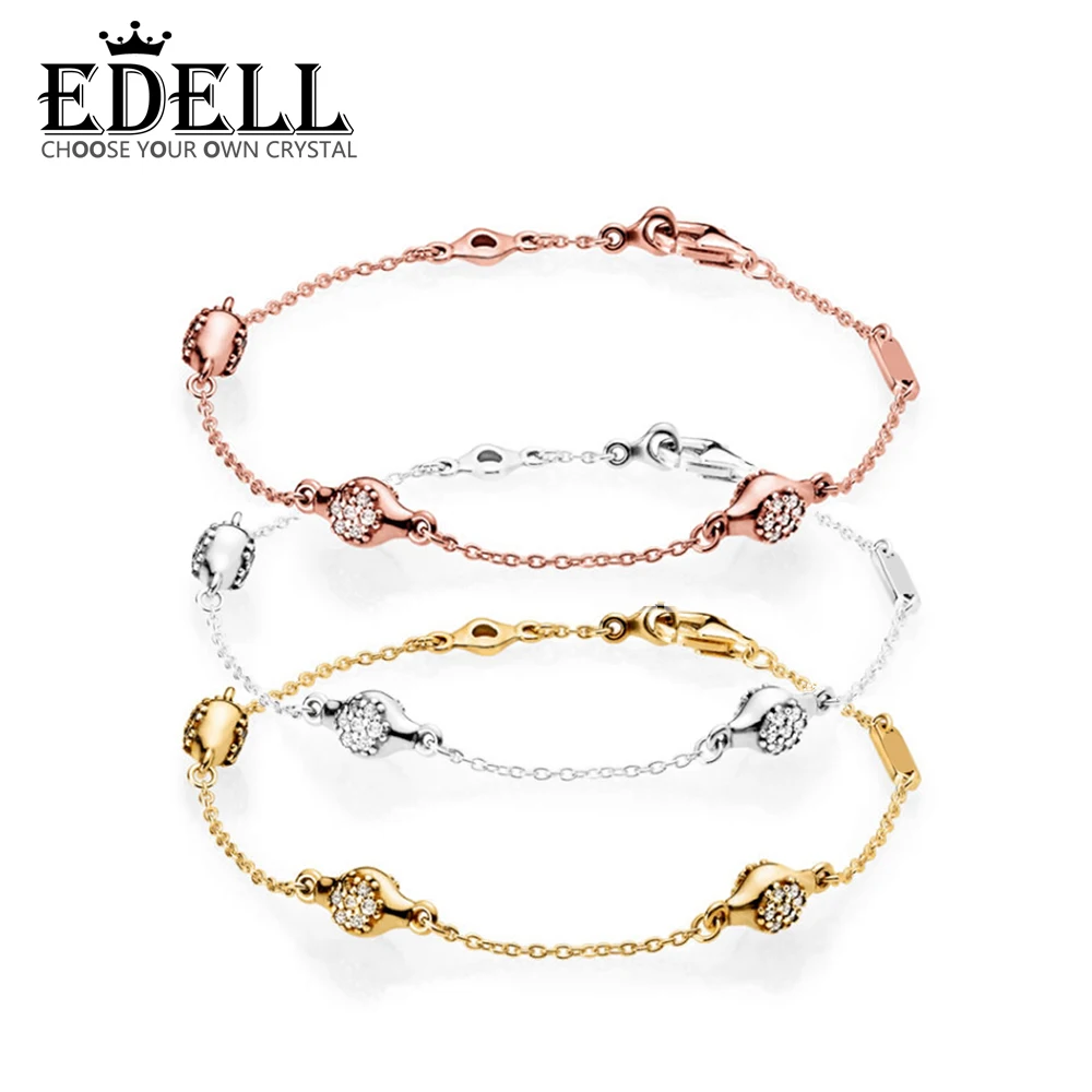 EDELL 100% 925 Sterling Silver Authentic 567354CZ 587354CZ 597354CZ Charm Bracelet Original Women Jewelry 2018
EDELL 100% 925 Sterling Silver Authentic 567354CZ 587354CZ 597354CZ Charm Bracelet Original Women Jewelry 2018