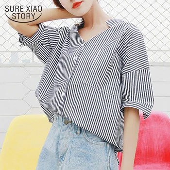 summer new short sleeve striped blouse shirt fashion v-neck casual lady style loose women tops 2018 female clothing 0589 40
summer new short sleeve striped blouse shirt fashion v-neck casual lady style loose women tops 2018 female clothing 0589 40