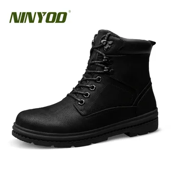 NINYOO New Men Boots Genuine Leather Snow Brand Winter Shoes Waterproof Rubber Outdoor Warm Ankle Boots With Fur Big Size 46 47 
NINYOO New Men Boots Genuine Leather Snow Brand Winter Shoes Waterproof Rubber Outdoor Warm Ankle Boots With Fur Big Size 46 47