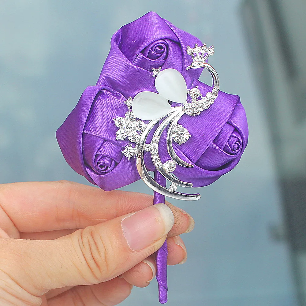 Romantic Purple Rose Flower Diamond Peacock Wedding Brooch Flowers Bridal Wedding Dress Prom Man Suit Pin Corsage
Romantic Purple Rose Flower Diamond Peacock Wedding Brooch Flowers Bridal Wedding Dress Prom Man Suit Pin Corsage