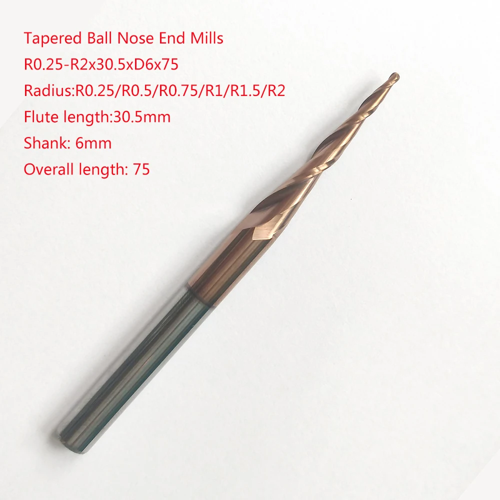 1 шт. R0.25/r0,5/R0.75/R1/R1.5/R2x30.5xD6x75 6 мм сверхудлиненные твердосплавные конические фрезерные Фрезы с ЧПУ для гравировки
1 шт. R0.25/r0,5/R0.75/R1/R1.5/R2x30.5xD6x75 6 мм сверхудлиненные твердосплавные конические фрезерные Фрезы с ЧПУ для гравировки