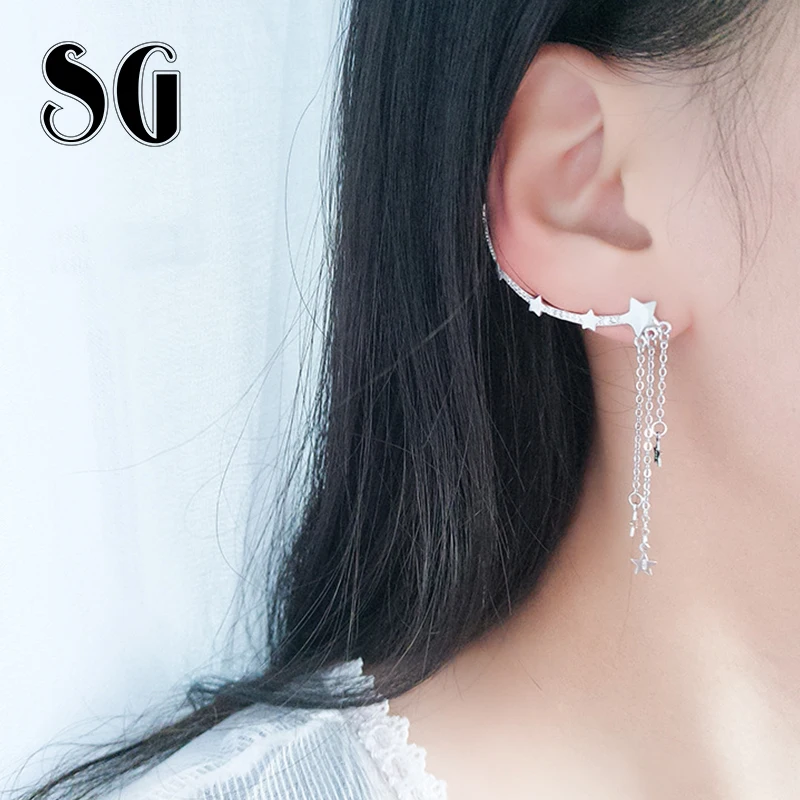 SG 925 Sterling Silver Single Earring Sparkling Star Tassle Drop Earrings Clear Cubic Zircon for Women Sterling Silver Jewelry
SG 925 Sterling Silver Single Earring Sparkling Star Tassle Drop Earrings Clear Cubic Zircon for Women Sterling Silver Jewelry