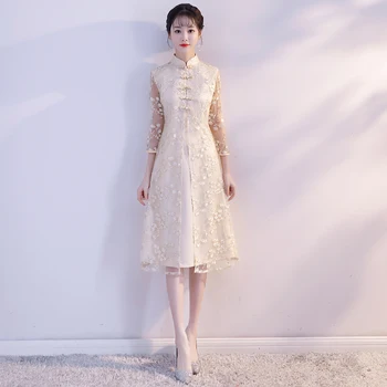 2019 Spring Fashion Chinese style Qipao Mandarin Collar Dress Womens Summer Cheongsam AO Dai Slim Party Dresses Vestido Flowers
2019 Spring Fashion Chinese style Qipao Mandarin Collar Dress Womens Summer Cheongsam AO Dai Slim Party Dresses Vestido Flowers