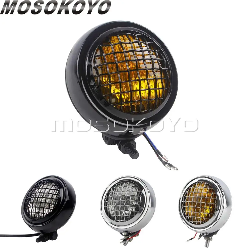 Aluminum Black/Chrome Bates 4 1/2" Headlight Retro Headlamp for Harley Sportster Touring Dyna Softail Cafe Racer Universal Light
Aluminum Black/Chrome Bates 4 1/2" Headlight Retro Headlamp for Harley Sportster Touring Dyna Softail Cafe Racer Universal Light