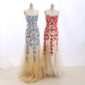 MACloth Blue Sweep Train Strapless Floor-Length Long Embroidery Tulle Prom Dresses Dress S 265842 Clearance
MACloth Blue Sweep Train Strapless Floor-Length Long Embroidery Tulle Prom Dresses Dress S 265842 Clearance