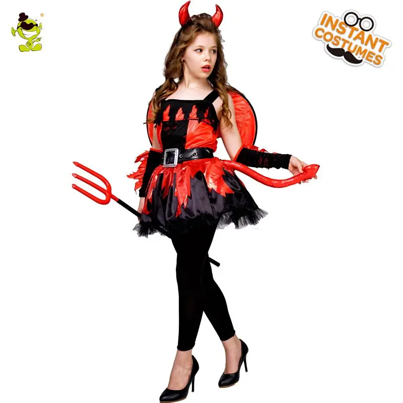 Halloween Kids Red Devil girl Costumes Horror Bloody Fancy Dress Uniform with Cape & masquerade party Girl Clothing Set
Halloween Kids Red Devil girl Costumes Horror Bloody Fancy Dress Uniform with Cape & masquerade party Girl Clothing Set