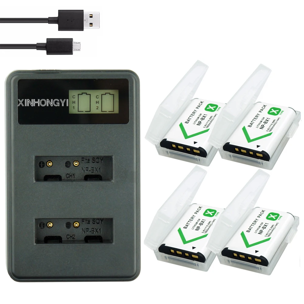 4Pcs NP-BX1 NPBX1 NP BX1 Battery + LCD Dual USB Charger for Sony DSC-RX100 DSC-WX500 IV HX300 WX300 HDR-AS15 X3000R MV1 AS30V
4Pcs NP-BX1 NPBX1 NP BX1 Battery + LCD Dual USB Charger for Sony DSC-RX100 DSC-WX500 IV HX300 WX300 HDR-AS15 X3000R MV1 AS30V
