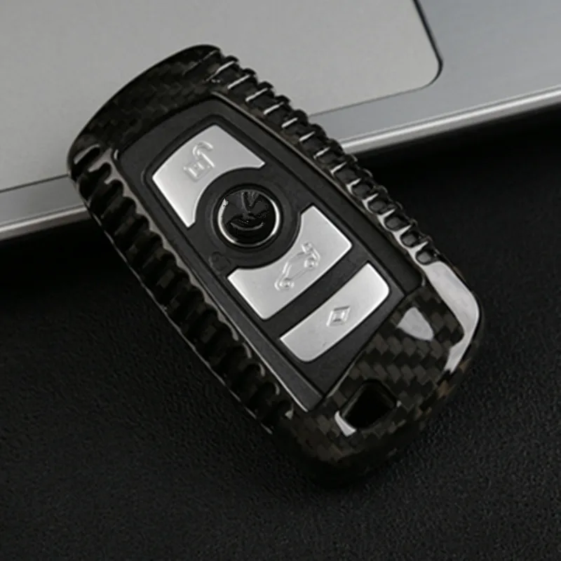 2017 New 100% Genuine Carbon Fiber Car Auto Remote Key Case Cover fob Holder Skin Shell for BMW X5 X6 F15 F16 1 3 5 7 Series X3 X4 Car Styling (13)