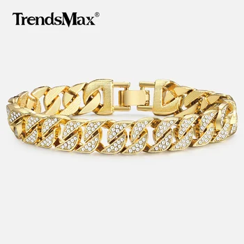 Miami Curb Cuban Chain Bracelet For Men Gold Iced Out Hip Hop Men's Bracelet Male Jewelry Gifts Dropshipping 13.5/14/15mm GB452
Miami Curb Cuban Chain Bracelet For Men Gold Iced Out Hip Hop Men's Bracelet Male Jewelry Gifts Dropshipping 13.5/14/15mm GB452
