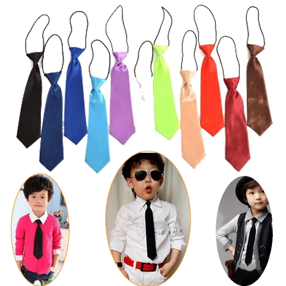 2018 Boy Tie Kids Baby School Wedding Necktie Neck Elastic Solid Colour Stain Wholesale |