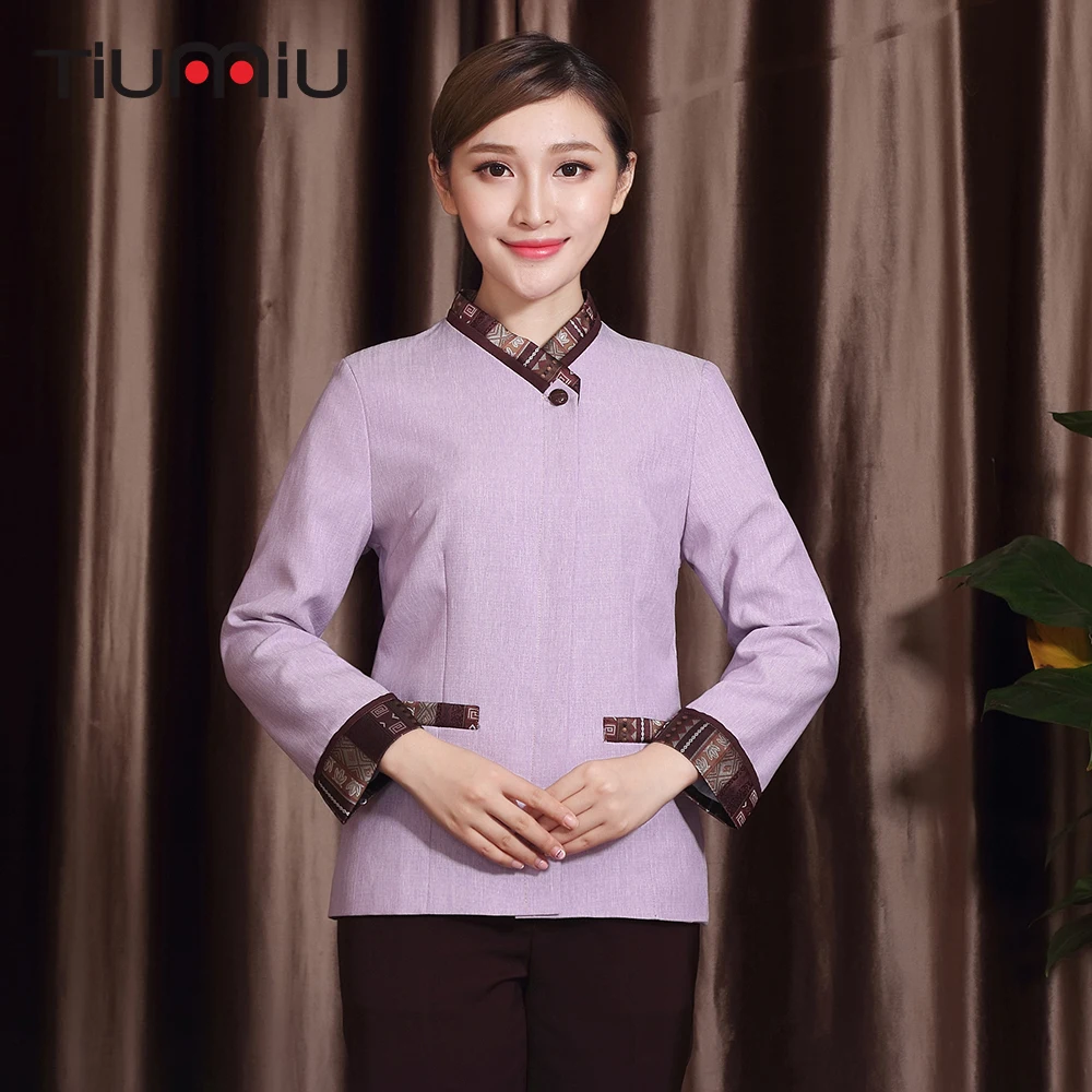 Korean Style Cleaning Uniform Housewife Winter Long Sleeves Workwear Housekeeping Cleaning Service Uniforms Women Waiter Jackets 
Korean Style Cleaning Uniform Housewife Winter Long Sleeves Workwear Housekeeping Cleaning Service Uniforms Women Waiter Jackets