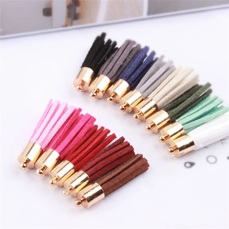 Wholesale 30PCs/Lot Mixed Colors Gold Tone Alloy Caps Suede Cord Tassel Charms Fit Fashion Jewelry Bracelet Necklace Keyring DIY
Wholesale 30PCs/Lot Mixed Colors Gold Tone Alloy Caps Suede Cord Tassel Charms Fit Fashion Jewelry Bracelet Necklace Keyring DIY