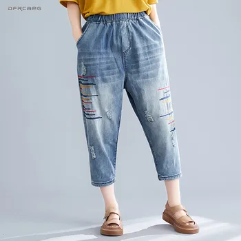 Loose Vintage Cowboy Embroidery Denim Harem Pants 2019 Summer Elastic Waist Ladies Short Seven Jeans Feminino
Loose Vintage Cowboy Embroidery Denim Harem Pants 2019 Summer Elastic Waist Ladies Short Seven Jeans Feminino
