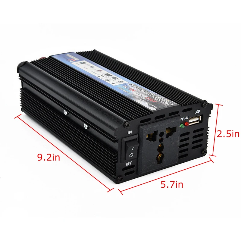 Portable Car Inverter AC 220110V 1000W Car Charger Power Inverter Converter 12 v to 220v Universal Socket Power Inverter (2)
