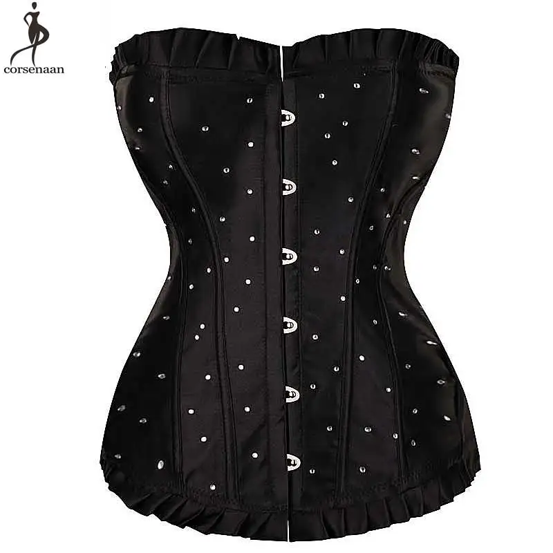 Satin Overbust Corset Lace Up Corsets Fish Boned Bustier Plus Size Solid Black Blue Red Purple Busk Korset Crystal Sexy Corselet
Satin Overbust Corset Lace Up Corsets Fish Boned Bustier Plus Size Solid Black Blue Red Purple Busk Korset Crystal Sexy Corselet
