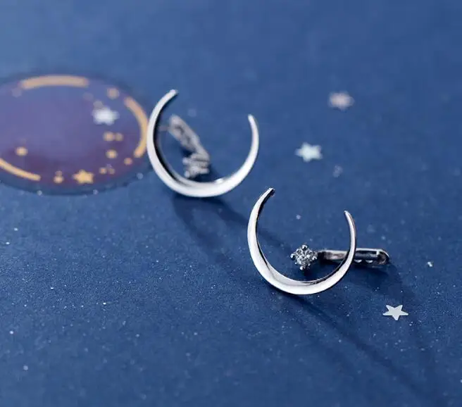 Authentic Real 100% 925 Sterling Silver fine Jewelry CZ Crescent Moon Front & Back Stud Earrings Gtle2525
Authentic Real 100% 925 Sterling Silver fine Jewelry CZ Crescent Moon Front & Back Stud Earrings Gtle2525