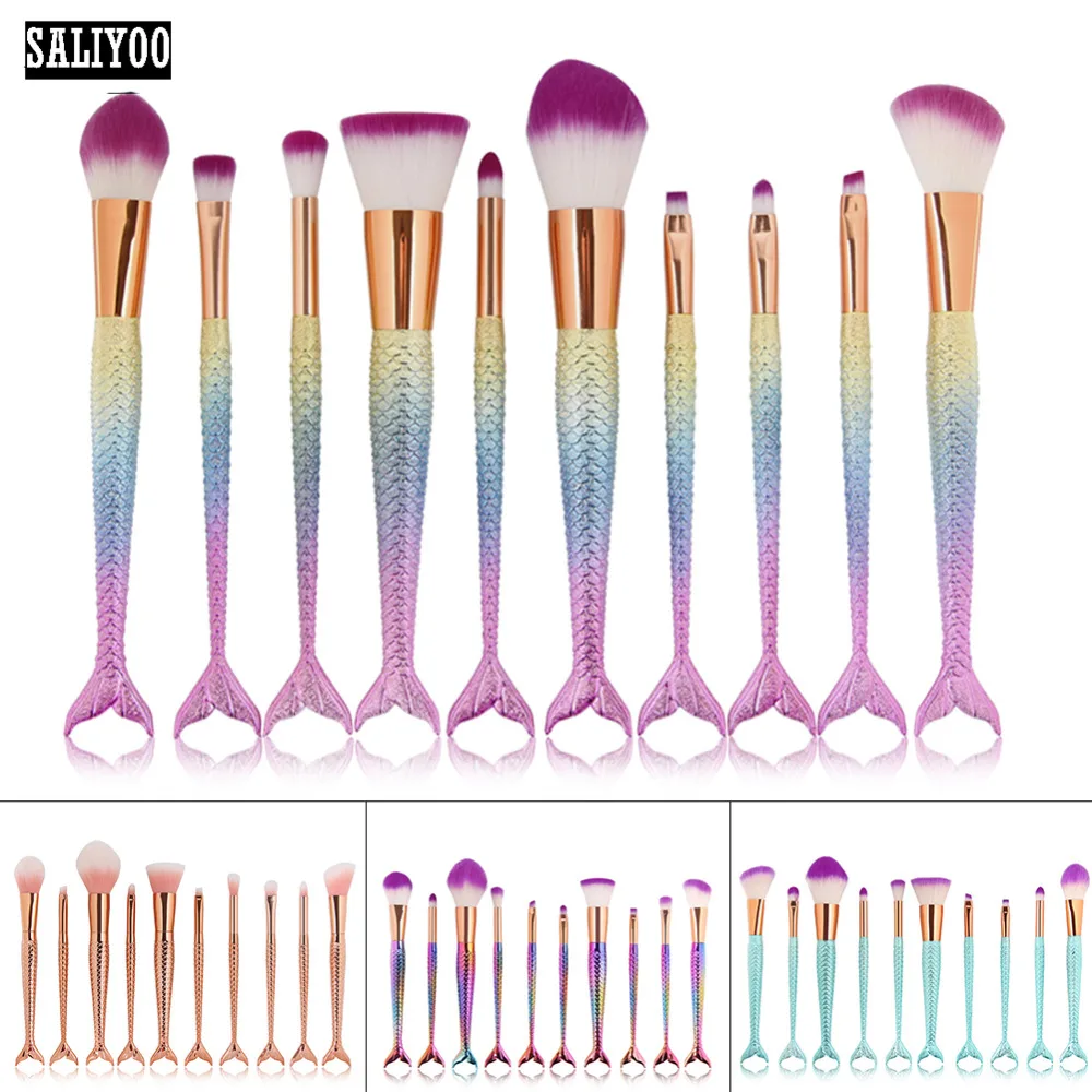 Hot New Mermaid Pro Makeup Brushes Set Foundation Blending Powder Eyeshadow Contour Concealer Blush Cosmetic Beauty Make Up Kits
Hot New Mermaid Pro Makeup Brushes Set Foundation Blending Powder Eyeshadow Contour Concealer Blush Cosmetic Beauty Make Up Kits