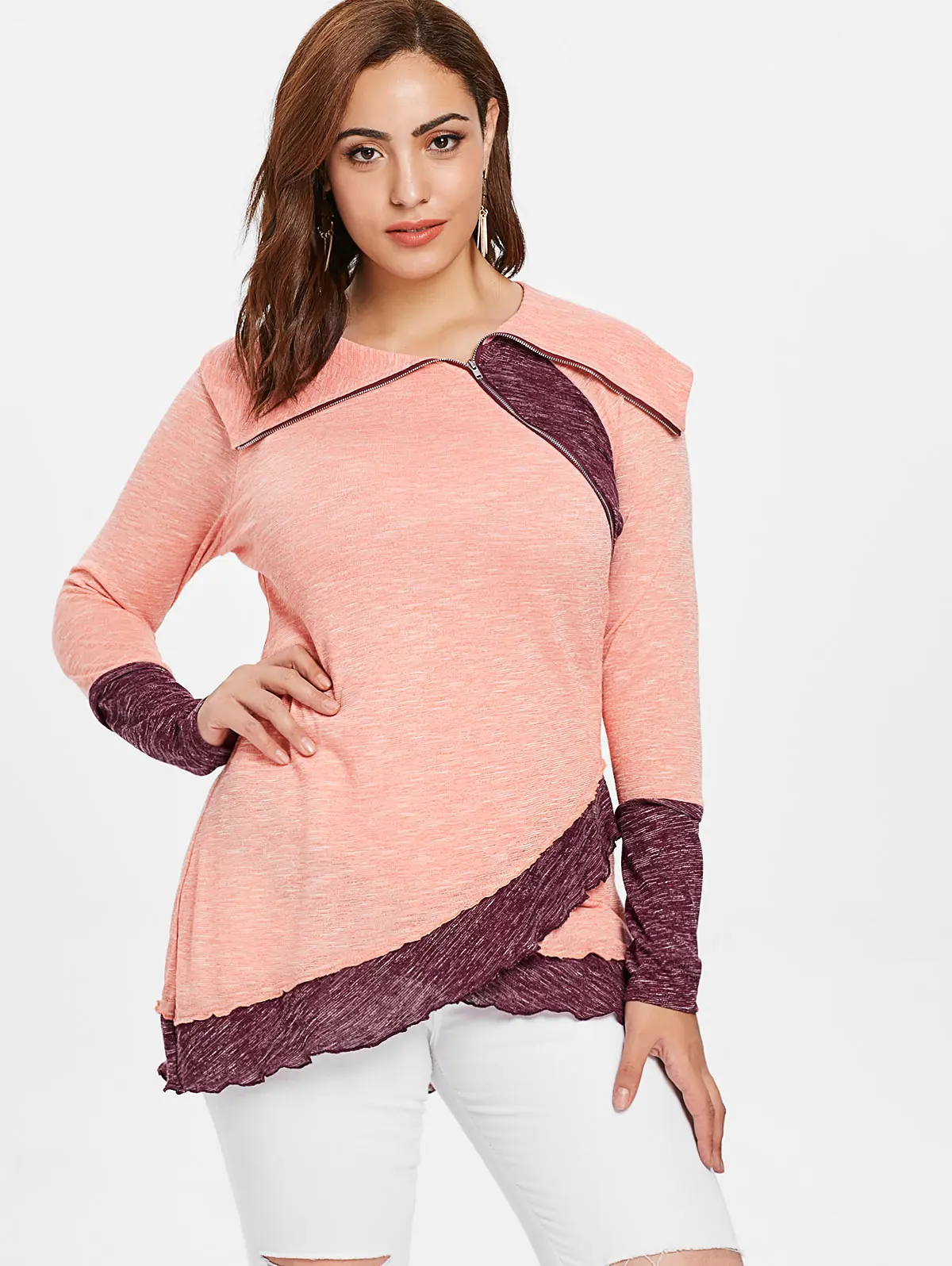 Wipalo Plus Size Zip Collar Ruffles Patchwork Long Sleeves T-Shirt Casual Autumn Winter Spliced Asymmetric Tunic Tee Top 5XL
Wipalo Plus Size Zip Collar Ruffles Patchwork Long Sleeves T-Shirt Casual Autumn Winter Spliced Asymmetric Tunic Tee Top 5XL