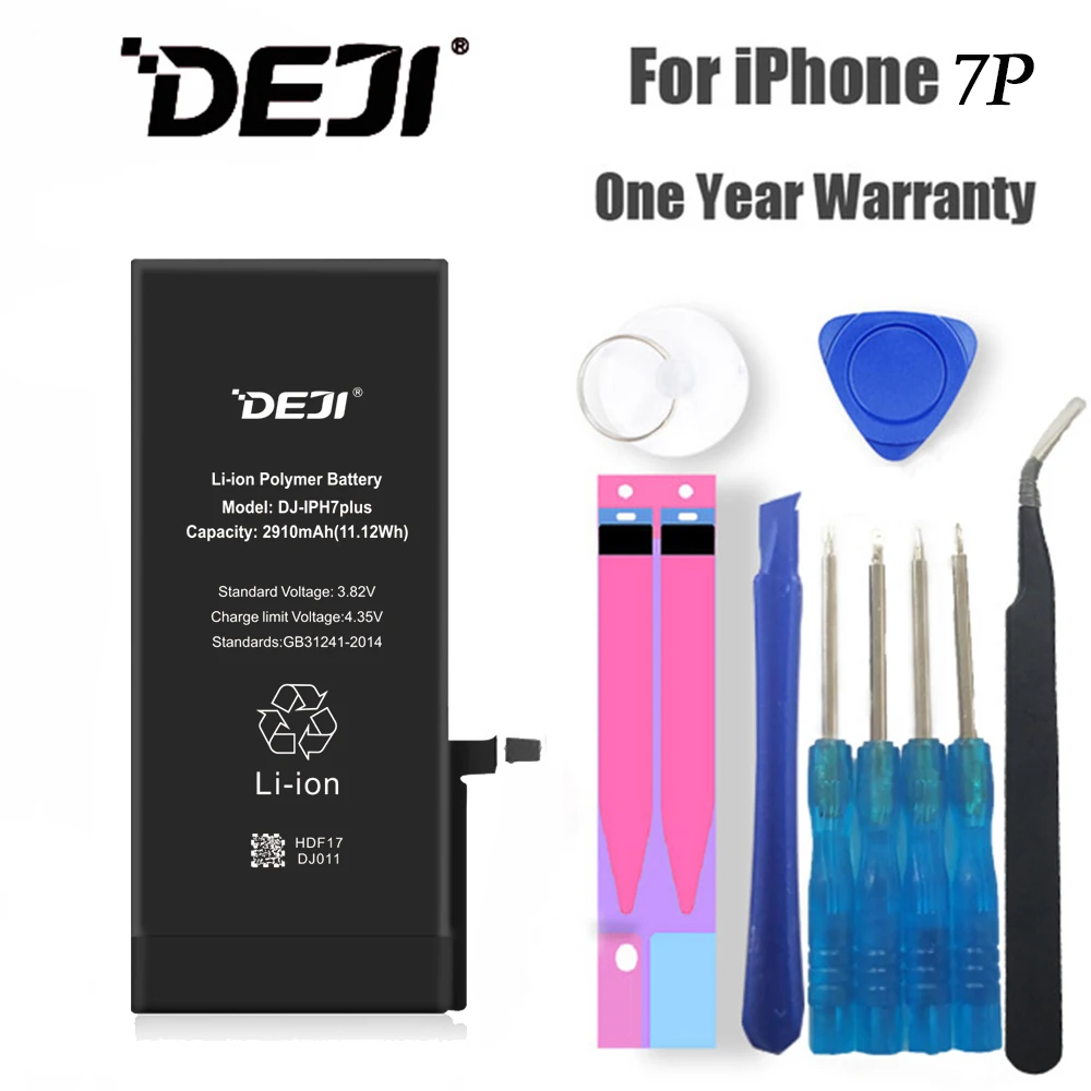 DEJI Original Li-ion Battery For iPhone 7Plus High Quality 2910mAh Cell Phone Batteries Replacement With Free Tool Kit
DEJI Original Li-ion Battery For iPhone 7Plus High Quality 2910mAh Cell Phone Batteries Replacement With Free Tool Kit