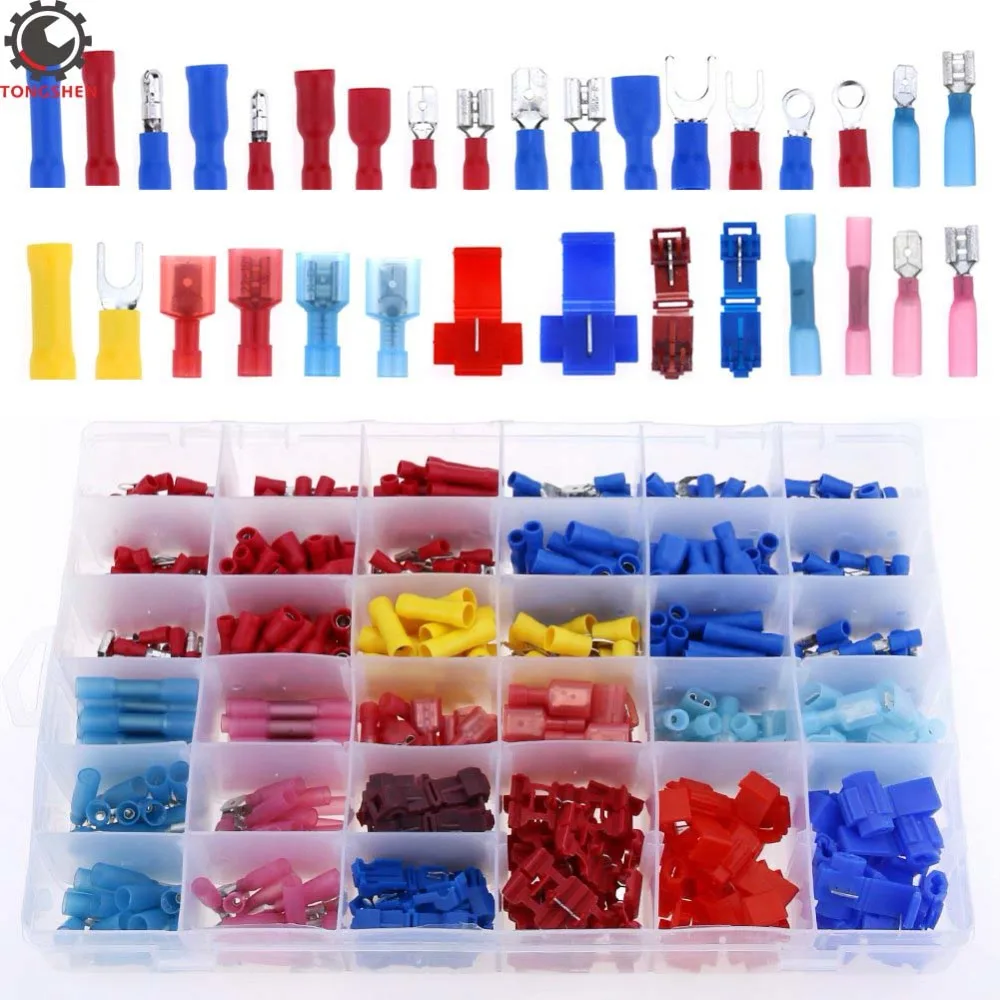 540pcs Heat Shrink Connectors Wire Quick Splice Cable Spade Connectors Fork Butt Bullet Butt T-Tap Crimp Terminals Connectors
540pcs Heat Shrink Connectors Wire Quick Splice Cable Spade Connectors Fork Butt Bullet Butt T-Tap Crimp Terminals Connectors