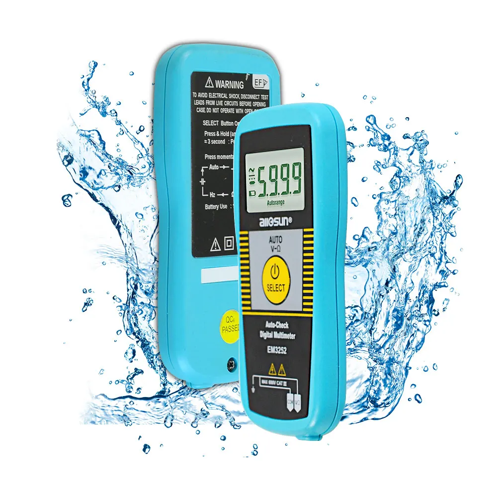 ALL SUN EM3252 Auto Ranging Pocket Digital Multimeter 7-Modes Voltage Resistance Frequency Capacitance Continuity Tester
ALL SUN EM3252 Auto Ranging Pocket Digital Multimeter 7-Modes Voltage Resistance Frequency Capacitance Continuity Tester