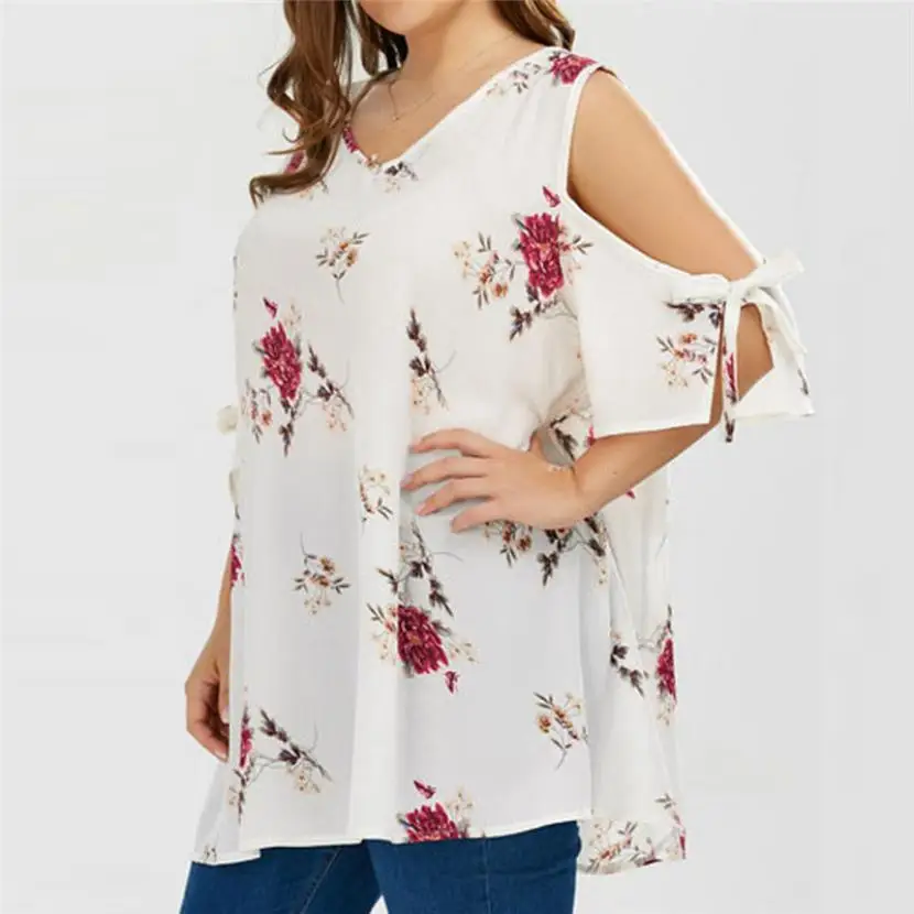 CHAMSGEND Women Plus Size Floral V-Neck Casual Floral Cold Shoulder Blouse Summer Tops Drop Shipping 1M20*
CHAMSGEND Women Plus Size Floral V-Neck Casual Floral Cold Shoulder Blouse Summer Tops Drop Shipping 1M20*