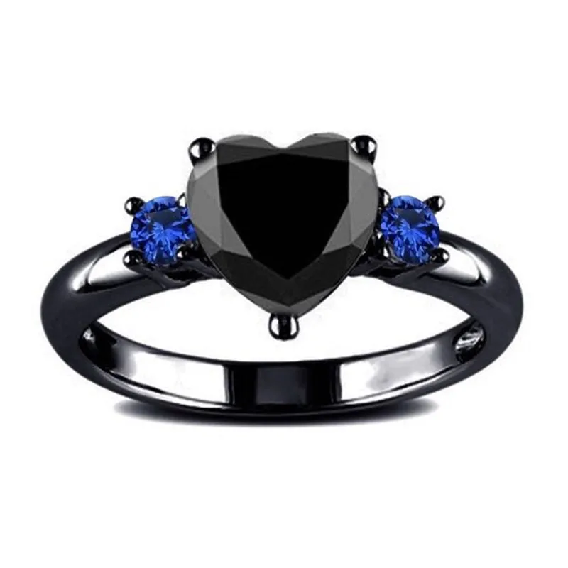 Romantic Bridal Black Love Heart CZ Crystal Engagement Rings for Women Wedding Party Charms Rings Fashion Jewelry bague femme
Romantic Bridal Black Love Heart CZ Crystal Engagement Rings for Women Wedding Party Charms Rings Fashion Jewelry bague femme