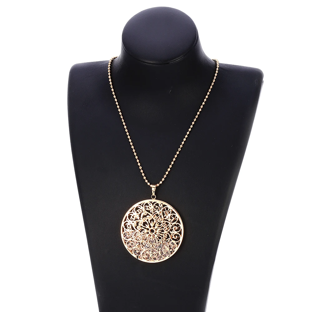 Gold Hollow Flower Pendant Necklace Long Sweater Chain Boho Jewelry Geometric Crystal Necklace For Women Gift 2019 New Fashion
Gold Hollow Flower Pendant Necklace Long Sweater Chain Boho Jewelry Geometric Crystal Necklace For Women Gift 2019 New Fashion