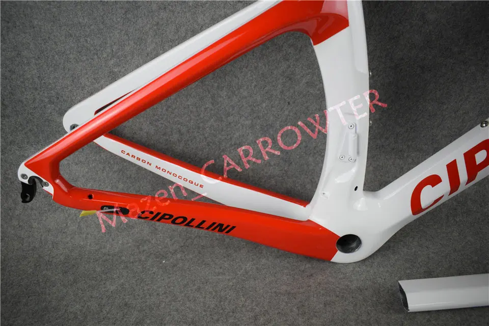 Flash Deal T1000 3K/1K White-Red MCipollini NK1K carbon road bike frame CARROWTER bicycle frameset with Matte/Glossy for selection 14