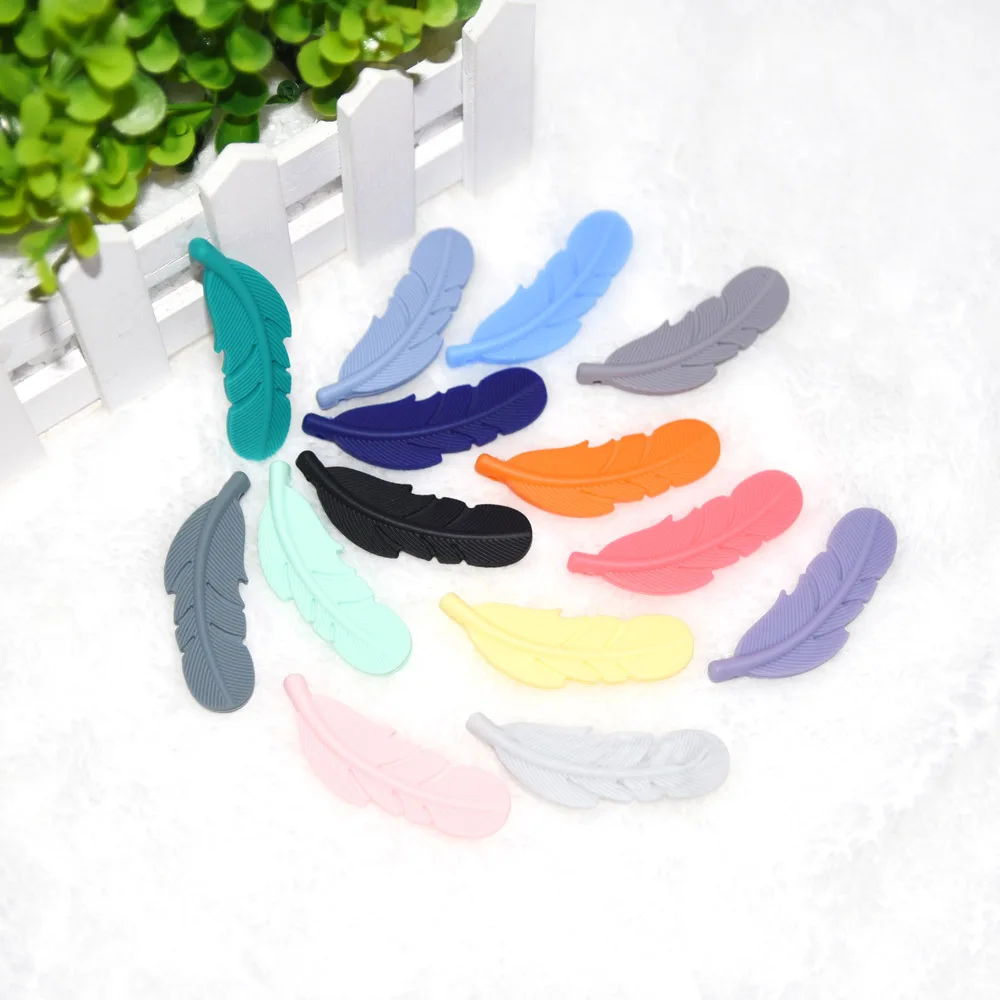 Happyfriends 1lot Feather Silicone Beads Baby Teethers BPA Free Chewable Necklace Pendant Food Grade Baby Teething Beads Gifts
Happyfriends 1lot Feather Silicone Beads Baby Teethers BPA Free Chewable Necklace Pendant Food Grade Baby Teething Beads Gifts