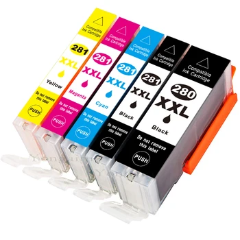 Compatible Ink Cartridge Replacement for CANON PGI-280XXL CLI-281XXL 5PACK TS6220 TS8220 TS9521C TS9520
Compatible Ink Cartridge Replacement for CANON PGI-280XXL CLI-281XXL 5PACK TS6220 TS8220 TS9521C TS9520