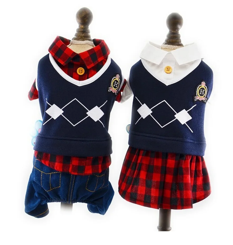 Dog Jumpsuit Autumn Pet Dress Coat Pet Suit British Campus Style Plaid Pet Clothing XS S M L XL
Dog Jumpsuit Autumn Pet Dress Coat Pet Suit British Campus Style Plaid Pet Clothing XS S M L XL
