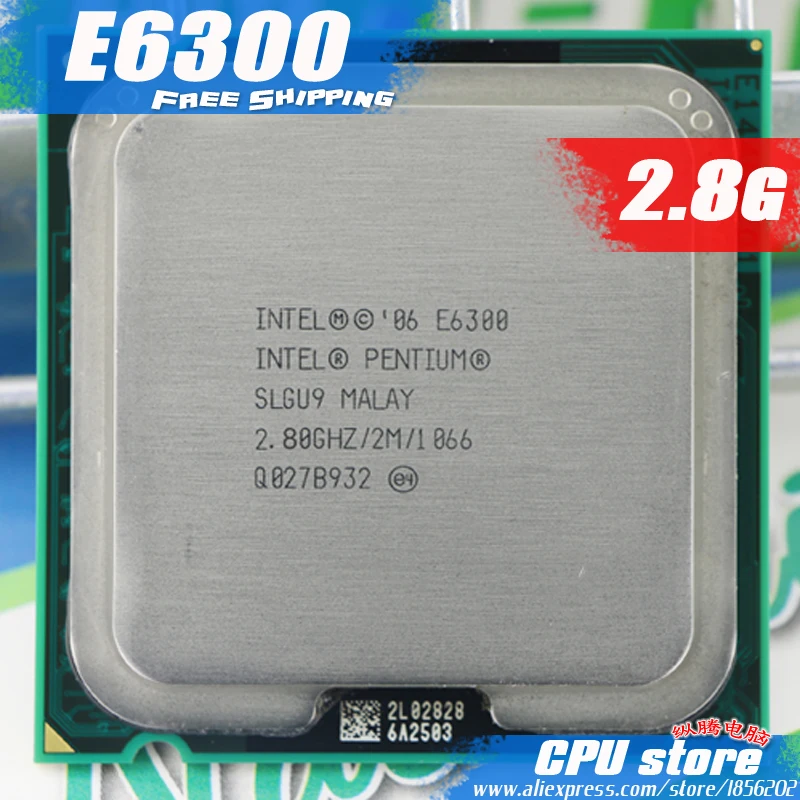 Процессор Intel Pentium E6300 cpu 2 8G (2 8 ГГц/2 м/1066 ГГц) Socket 775 Бесплатная доставка|socket cap|cpu
