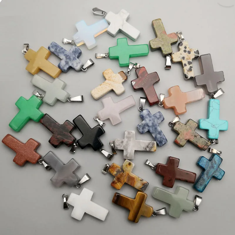 Fashion natural mixed stone Necklace pendants charms crosses pendant for jewelry making 50Pcs/lot trendy accessories wholesale
Fashion natural mixed stone Necklace pendants charms crosses pendant for jewelry making 50Pcs/lot trendy accessories wholesale