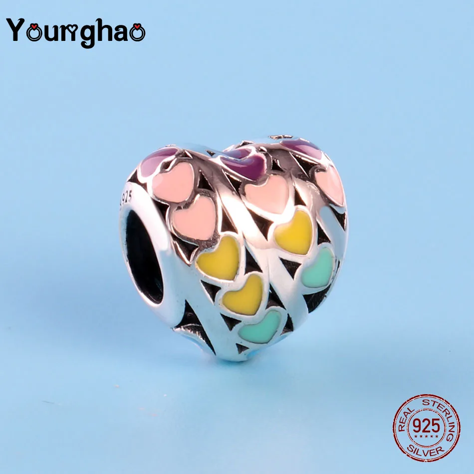 Younghao 925 Sterling Silver Multicolor Love Heart Hollow Charm Enamel Beads Fit Original Pandora Charms Bracelet DIY Berloque
Younghao 925 Sterling Silver Multicolor Love Heart Hollow Charm Enamel Beads Fit Original Pandora Charms Bracelet DIY Berloque