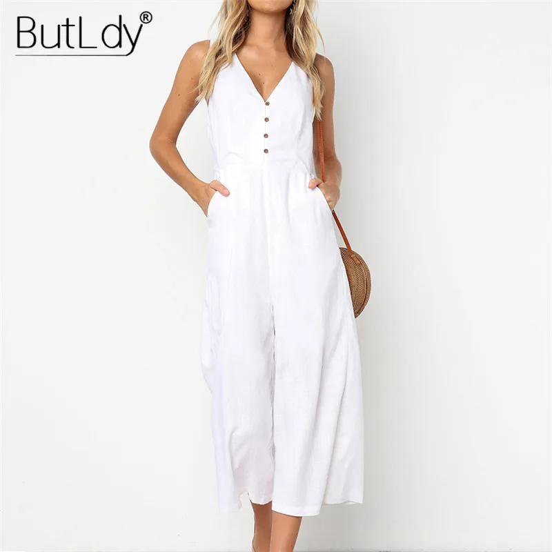 Spring Summer Wide Leg Jumpsuit Women 2019 V Neck Casual Jumpsuits & Rompers Backless Loose Bodysuit Long Playsuits Trouser
Spring Summer Wide Leg Jumpsuit Women 2019 V Neck Casual Jumpsuits & Rompers Backless Loose Bodysuit Long Playsuits Trouser