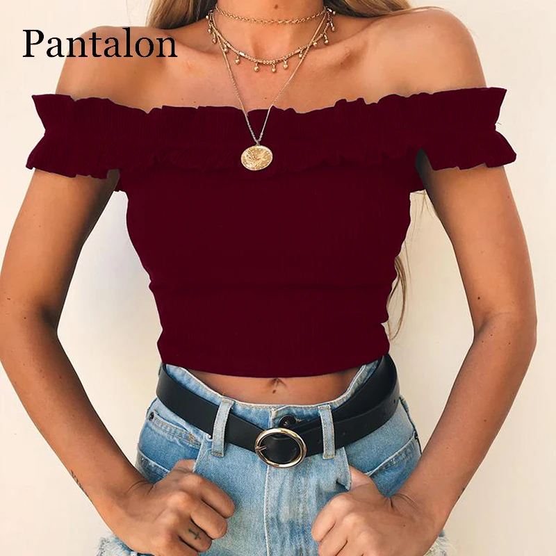 Pantalon Women Crop Top Raffled Slash Neck Tank Top Black Red Ruched Short Sleeves Cropped camisa feminina top femme
Pantalon Women Crop Top Raffled Slash Neck Tank Top Black Red Ruched Short Sleeves Cropped camisa feminina top femme