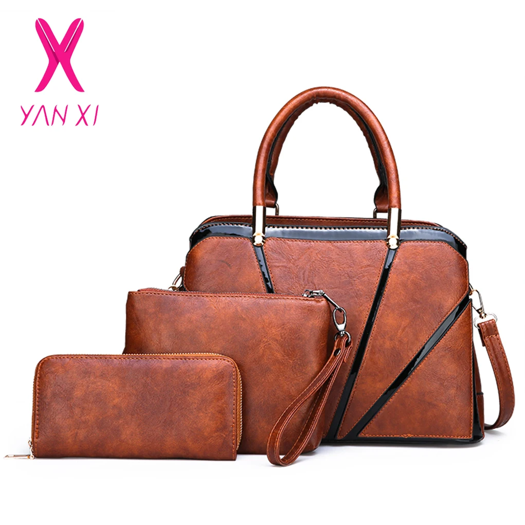 YANXI Vintage Women Shoulder Bags Pu Leather 3 Pcs Composite Bag Famous Brand Large Capacity Tote Bag Ladies Top-Handle Bags
YANXI Vintage Women Shoulder Bags Pu Leather 3 Pcs Composite Bag Famous Brand Large Capacity Tote Bag Ladies Top-Handle Bags