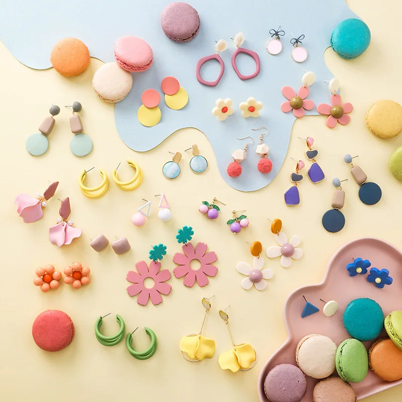 2019 Japanese Korean Earrings Fashion Cute Macaron Girl Earring Simple Flower Candy Drop Earrings for Women Jewelry Accessories
2019 Japanese Korean Earrings Fashion Cute Macaron Girl Earring Simple Flower Candy Drop Earrings for Women Jewelry Accessories