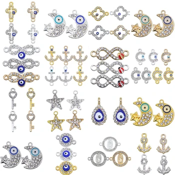6PCS fashion stars moon cross rudder key evil eye digital 8 connector drop shape diy jewelry accessories handmade
6PCS fashion stars moon cross rudder key evil eye digital 8 connector drop shape diy jewelry accessories handmade