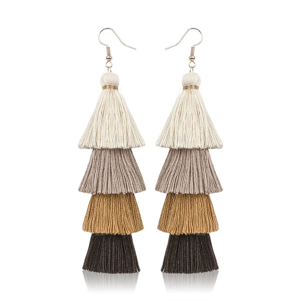 Hot Bohemian Fringe Long Gradient Multilayer Drop Earrings Women Fashion Jewelry Dangle Silk Fabric Ethnic tassel earrings
Hot Bohemian Fringe Long Gradient Multilayer Drop Earrings Women Fashion Jewelry Dangle Silk Fabric Ethnic tassel earrings
