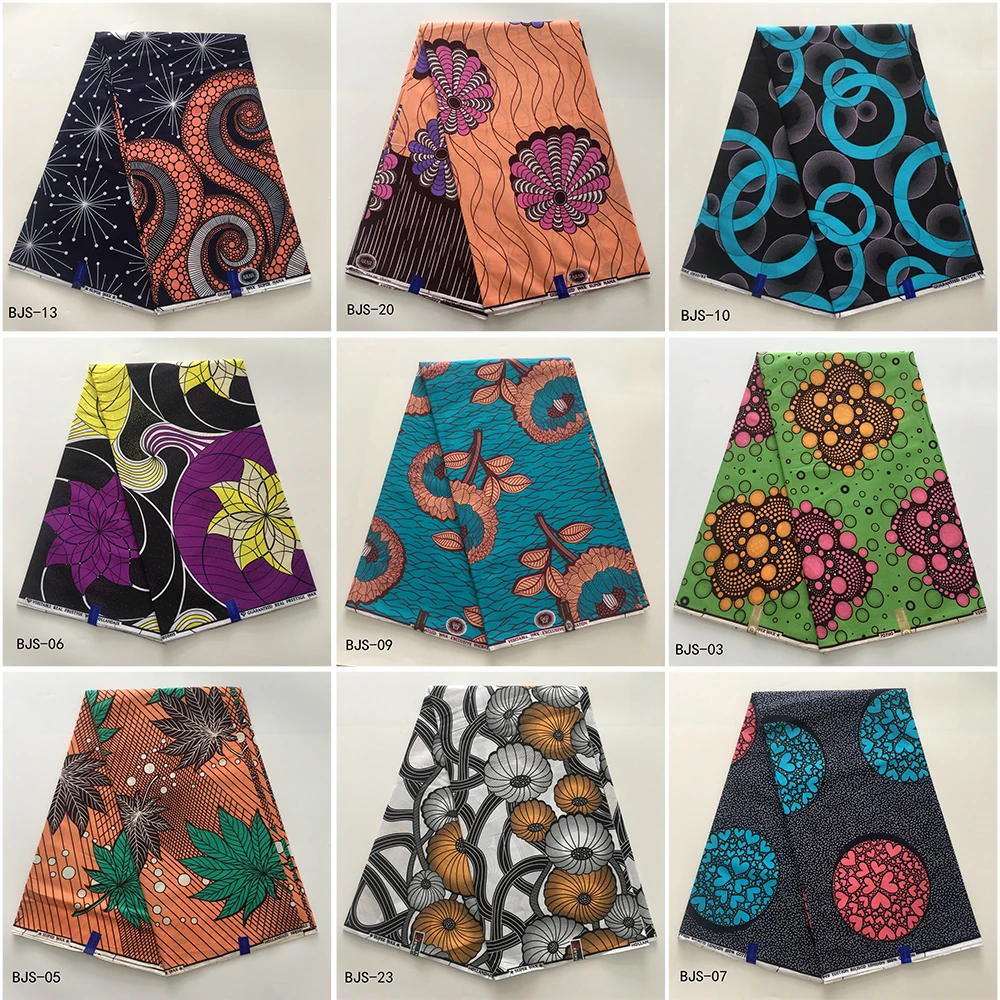 New design African printing wax fabric 6 yards per lot 100% cotton material fashion printing wax fabric for clothing BJS-01-24
New design African printing wax fabric 6 yards per lot 100% cotton material fashion printing wax fabric for clothing BJS-01-24