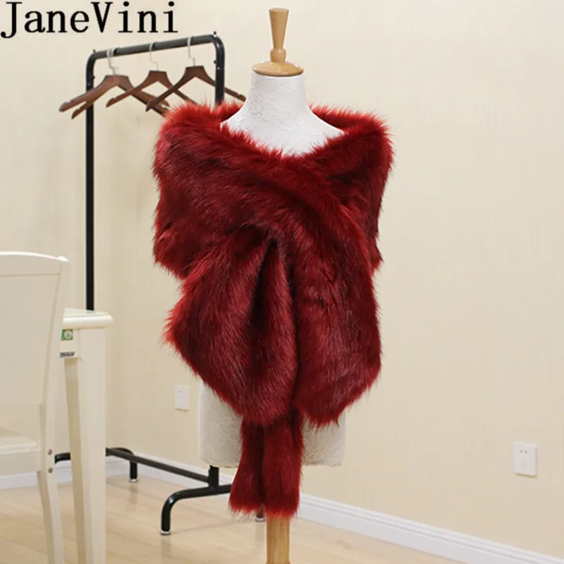JaneVini Hot Selling Burgundy Women Fur Shawl Bridal Wraps Warm Wedding Bolero Prom Party Faux Fur Black Cape Bride Shrug Stole
JaneVini Hot Selling Burgundy Women Fur Shawl Bridal Wraps Warm Wedding Bolero Prom Party Faux Fur Black Cape Bride Shrug Stole