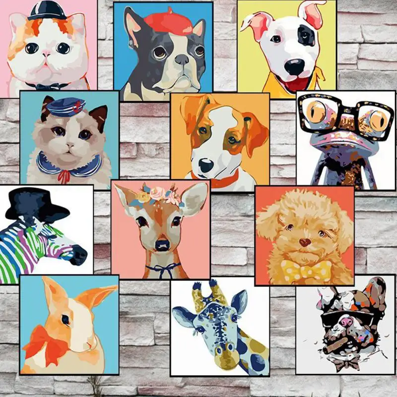 Cute Animals DIY Oil Painting By Numbers Kits Wall Art Picture Home Decor Digital Cats Dogs Painting On Cotton Cloth For Artwork
Cute Animals DIY Oil Painting By Numbers Kits Wall Art Picture Home Decor Digital Cats Dogs Painting On Cotton Cloth For Artwork