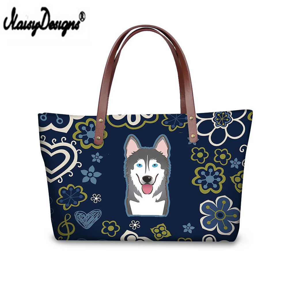 NOISYDESIGNS Women's Handbags Female Large Tote Bolsa Feminina Cute Dog Husky Blue Flowers Printing Shoulder Bags For Ladies
NOISYDESIGNS Women's Handbags Female Large Tote Bolsa Feminina Cute Dog Husky Blue Flowers Printing Shoulder Bags For Ladies