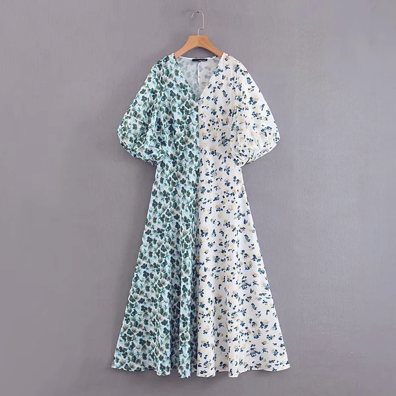 Women Summer Contrast Color Chiffon Long Dress 2019 Female Fashion Half Puff Sleeve Flower Print European Style Maxi Beach Dress
Women Summer Contrast Color Chiffon Long Dress 2019 Female Fashion Half Puff Sleeve Flower Print European Style Maxi Beach Dress